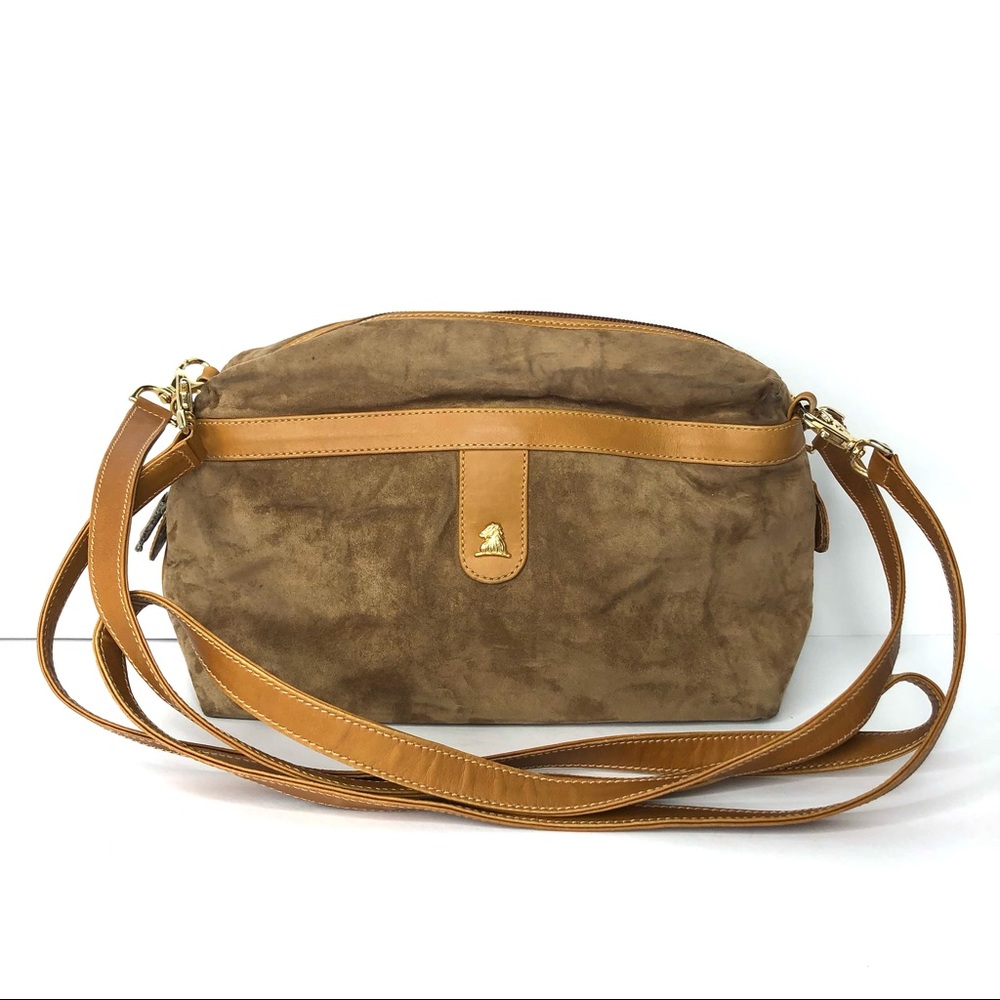 Vintage Mark Cross Brown Suede Handbag